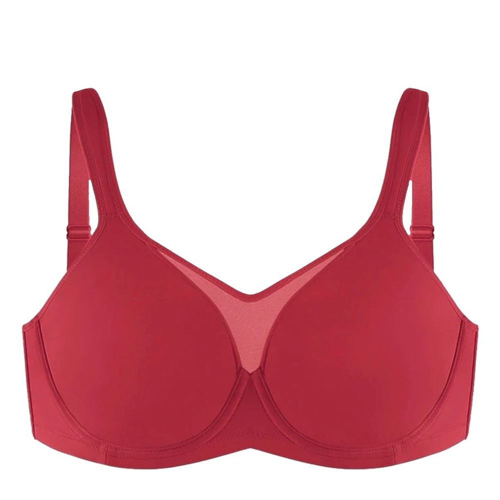Hsia Bra 46C CoolComfort Smoothing Unlined Minimizer Underwire Red Bra NWT